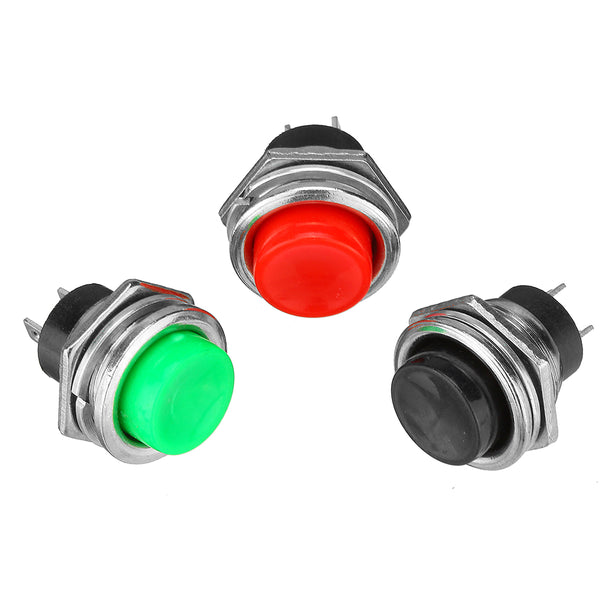 3A 125V Momentary Push Button Switch OFF-ON Horn Plastic Red Black
