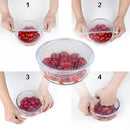Silicone Storage Covers, 4 Pack of Various Sizes Silicone Stretch Lids for