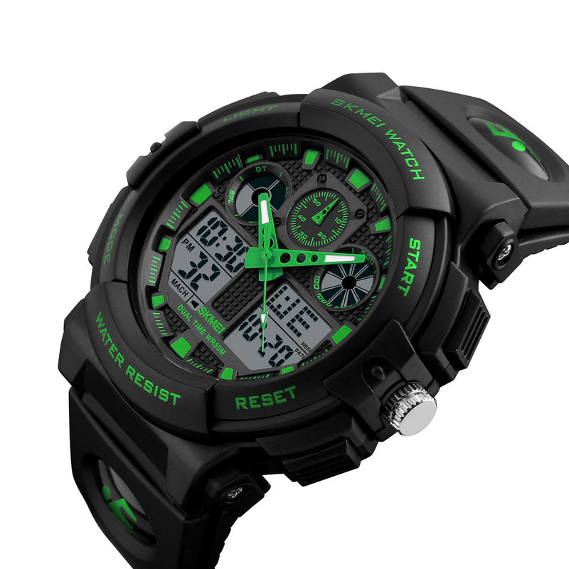 SKMEI 1207 Men Sport Chorongraph 50M Waterproof Luminous Dual Display Digital Watch