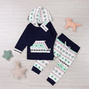 Mikrdoo baby boy clothing set fashion geometry cotton long-sleeved hooded T U8T2