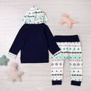 Mikrdoo baby boy clothing set fashion geometry cotton long-sleeved hooded T U8T2