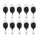 10pcs Retractable Badge Reel with Carabiner Belt Clip and Key Ring for ID C K4H1