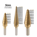 Titanium Step Drill Bit Set High Speed Steel | 3-Piece Set | Total 28 Sizes S9P9