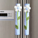 2PCS Pastoral Flower Polka Dot Door/Refrigerator Handle Cover Fridge Door H