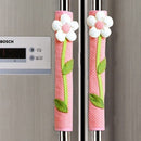 2PCS Pastoral Flower Polka Dot Door/Refrigerator Handle Cover Fridge Door H P6L4