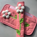 2PCS Pastoral Flower Polka Dot Door/Refrigerator Handle Cover Fridge Door H P6L4