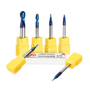 Drillpro R0.5-R3 2 Flutes Tungsten Carbide End Mill HRC65 NACO Coated Ball Nose Milling Cutter