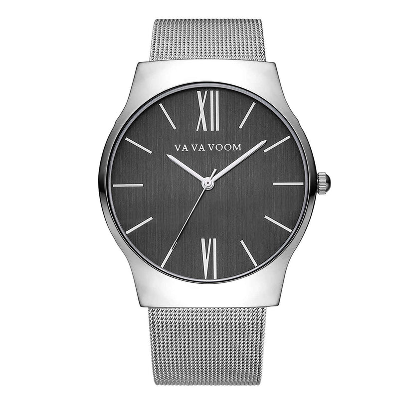 VA VA VOOM 8001 Men Business Quartz Watch Stainless Steel Strap Big Casual Dial Watch
