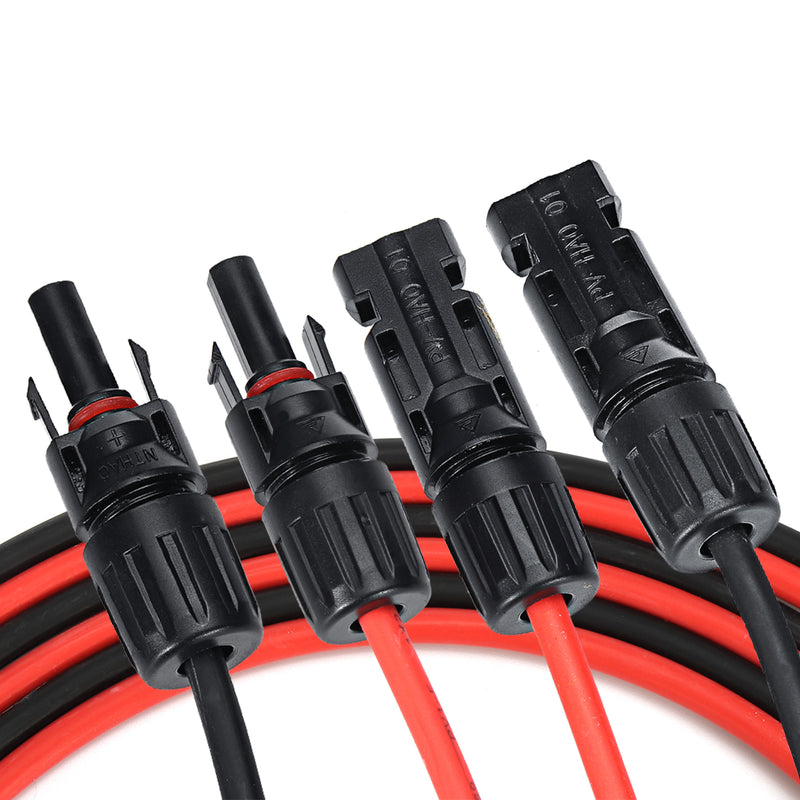 1 Pair Black + Red 14 AWG Solar Panel Extension Cable Wire MC4 Connector 9/8/5m