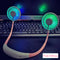 3 Speed Adjustable Hand Free USB Personal Fan Aromatherapy Portable Handheld Mini LED Fan Headphone Design Neckband Hanging Fan