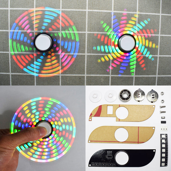 3pcs Geekcreit DIY Full Color Rotating POV DIY LED Flash Kit Hand Spinner Electronic Kit