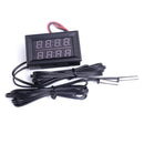 Dual Red LED Digital Display Thermometer Waterproof Temperature Sensor 0.56