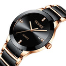TEVISE T845 Casual Style Men Wrist Watch Date Display Full Steel Band Quartz Watch