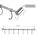 Kitchen Rail Rack Wall Mounted Utensil Hanging Rack Stainless Steel Hanger  V1D3