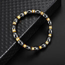 Unisex Magnetic Bracelet Beads Hematite Stone for Therapy Health Care Hemat F5M3