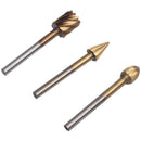 10pcs HSS Titanium Routing Rotary Milling Rotary File Cutter Wood Carving T