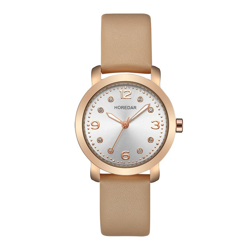 HOREDAR 306 Casual Style Women Wrist Watch Elegant Leather Strap Quartz Watches