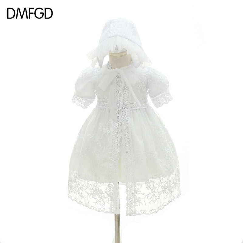 DMfgd New Fashion European wash dress girls baby set baby birthday wedding  P6C8