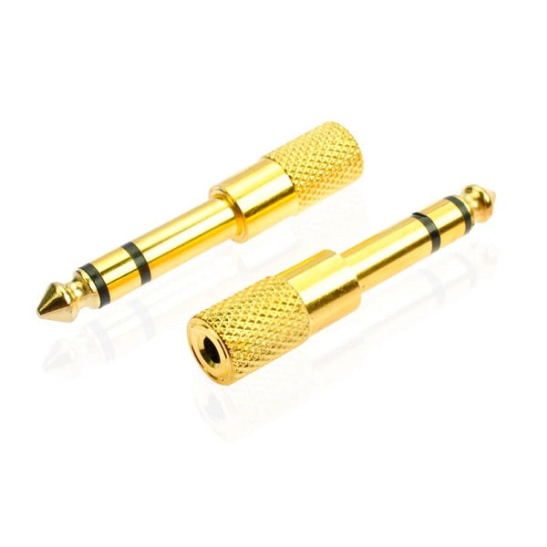 Gold Plated 6.35mm Male to 3.5mm Female Microphone Audio Convertor