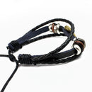 National Flags Charm Bracelet Bangles Leather Braided Rope Bracelet Beads W D5X2