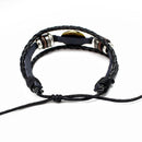 National Flags Charm Bracelet Bangles Leather Braided Rope Bracelet Beads W D5X2