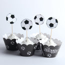 24pcs / lot The Football World Paper Cupcake Wrappers Toppers For Kids Part R5Y7