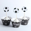 24pcs / lot The Football World Paper Cupcake Wrappers Toppers For Kids Part R5Y7