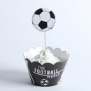24pcs / lot The Football World Paper Cupcake Wrappers Toppers For Kids Part R5Y7