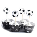 24pcs / lot The Football World Paper Cupcake Wrappers Toppers For Kids Part R5Y7