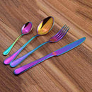 4 Pcs / Set Stainless Steel Rainbow Cutlery Set Dinnerware Set Western Food P7M6