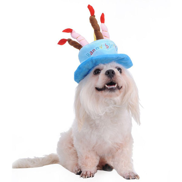 Dogs Pet Dog Birthday Caps Hat with Cake Candles Design Birthday Party Cost A5M3