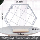 Large Wall Mounted Shelf Industrial Decorative Storage Display Hexagon Shelf Rack
