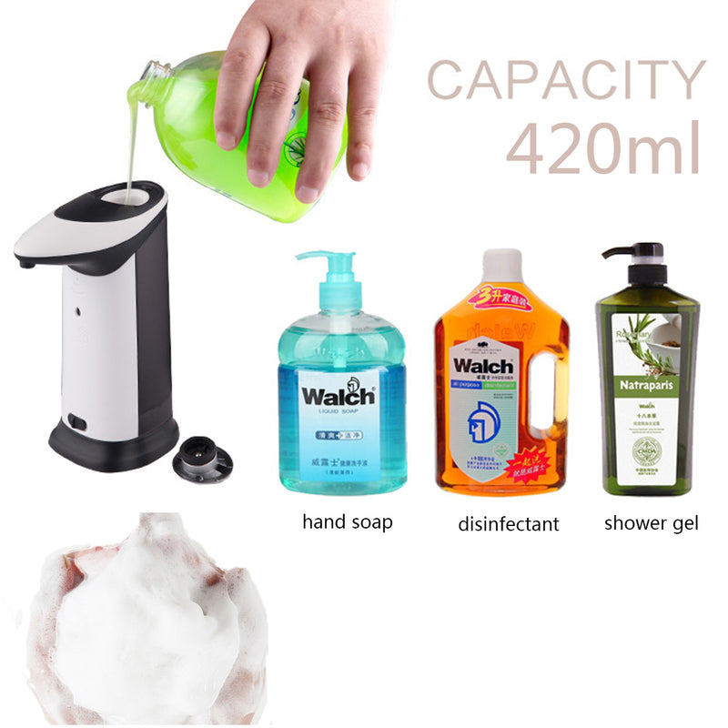 420ml Auto Induction Soap Dispenser IR Body Sensing Container With Led Lighting Music Sound