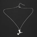 Trendy Stainless Steel Football Player World Cup Necklace Pendant Necklace  A3L7