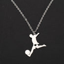 Trendy Stainless Steel Football Player World Cup Necklace Pendant Necklace  A3L7