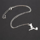 Trendy Stainless Steel Football Player World Cup Necklace Pendant Necklace  A3L7