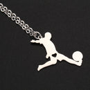 Trendy Stainless Steel Football Player World Cup Necklace Pendant Necklace  A3L7