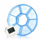 Weekly Digital Timer Round 7 Days LED Pill Box Case Alarm Clock Reminder Me X2F7