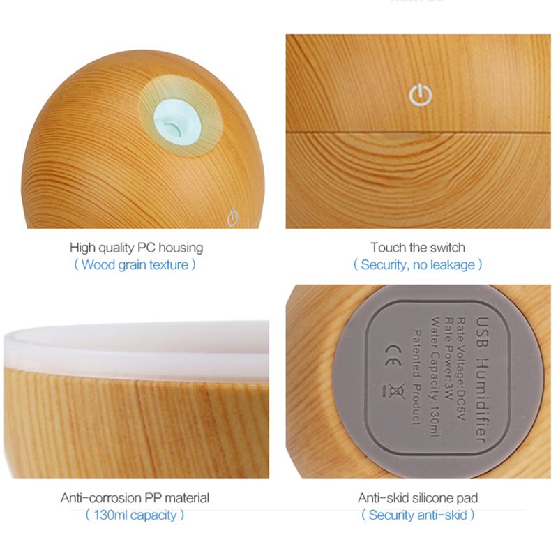 USB Aroma ESSential Oil Diffuser Ultrasonic Mist Humidifier Air Purifier Co K2H9