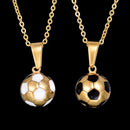 Stainless Steel Football Necklace 2 Styles Soccer Necklace Charm Pendant Na A4B8