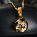Stainless Steel Football Necklace 2 Styles Soccer Necklace Charm Pendant Na A4B8