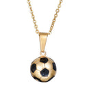 Stainless Steel Football Necklace 2 Styles Soccer Necklace Charm Pendant Na A4B8