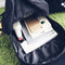 fashion Cute Cat Embroidery Canvas Student bag Cartoons Women Backpack Leis T6A1