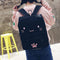 fashion Cute Cat Embroidery Canvas Student bag Cartoons Women Backpack Leis T6A1