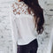 Women Casual Patchwork Lace Blouses Shirt Women Top Fashion Flare Sleeve Pu P2K5