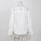 Women Casual Patchwork Lace Blouses Shirt Women Top Fashion Flare Sleeve Pu P2K5
