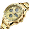 WWOOR 8019 LED Alarm Digital Watch Full Steel Business Style Dual Display Watch