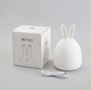 LUSTREON 1W USB Rabbit LED Night Light Silicone Pat Control Multicolor for Children Baby Moon Lamp