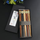 5 Pairs Japanese-style Handmade Reusable Natural Wooden Chopsticks kitchen