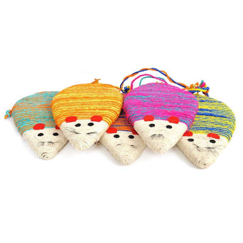 Sisal Hemp Card Cats Scratch Board Durable Mouse Fish Pattern Scratching Po R9R8